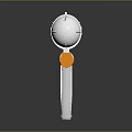 Futuristic Metallic Weapon With Silver Finish Transparent Section And Orange Accent MEMEAPOCALYPSE Label