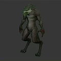 Fierce Wolf Creature 3D Character Model With Standing Pose Sharp Teeth And Red Claws 3d model