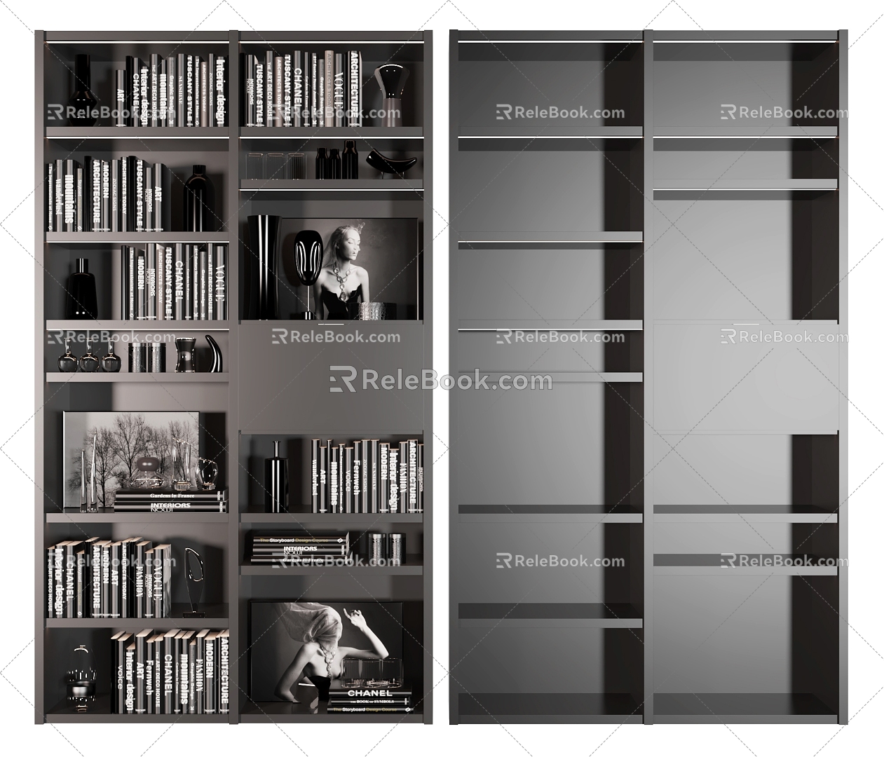 Modern bookcase 3d model