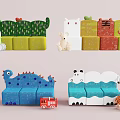 Colorful Animal Shaped Kids Chairs With Tractor Teddy Bear Fire Truck And Giraffe Toys