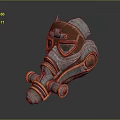 Steampunk Style Gas Mask With Leather Accents And Metal Mechanical Lenses