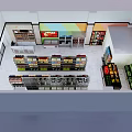 Well Organized Supermarket Department Store Layout With Shelves And Product Displays