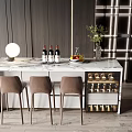 Modern Bar Chair Combination Bar Chair Combination 3d model