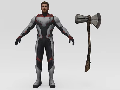 Modern game character Thor 3d model
