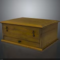 Vintage Wooden Storage Box With Drawer And Metal Fasteners Polished Surface For Home Organization
