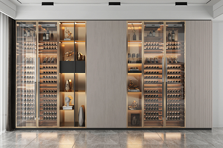 Light Luxury Wine Cabinet 3d model