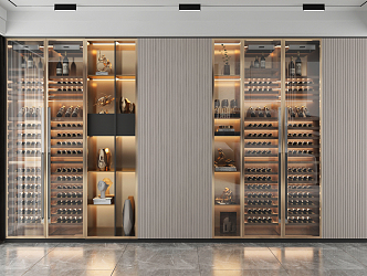 Light Luxury Wine Cabinet 3d model