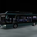 Modern Green City Bus With Large Windows And Comfortable Interior Seats