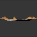 White Paper Terrain Model with Undulating Surface and Yellow Elevated Features 3d model