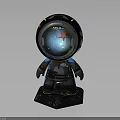 Astronaut Character With Transparent Helmet Containing Red Starfish And Space Scene