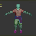 3D Anthropomorphic Leopard Character In White Outfit With Red Sash And Blue Shoes Arms Outstretched
