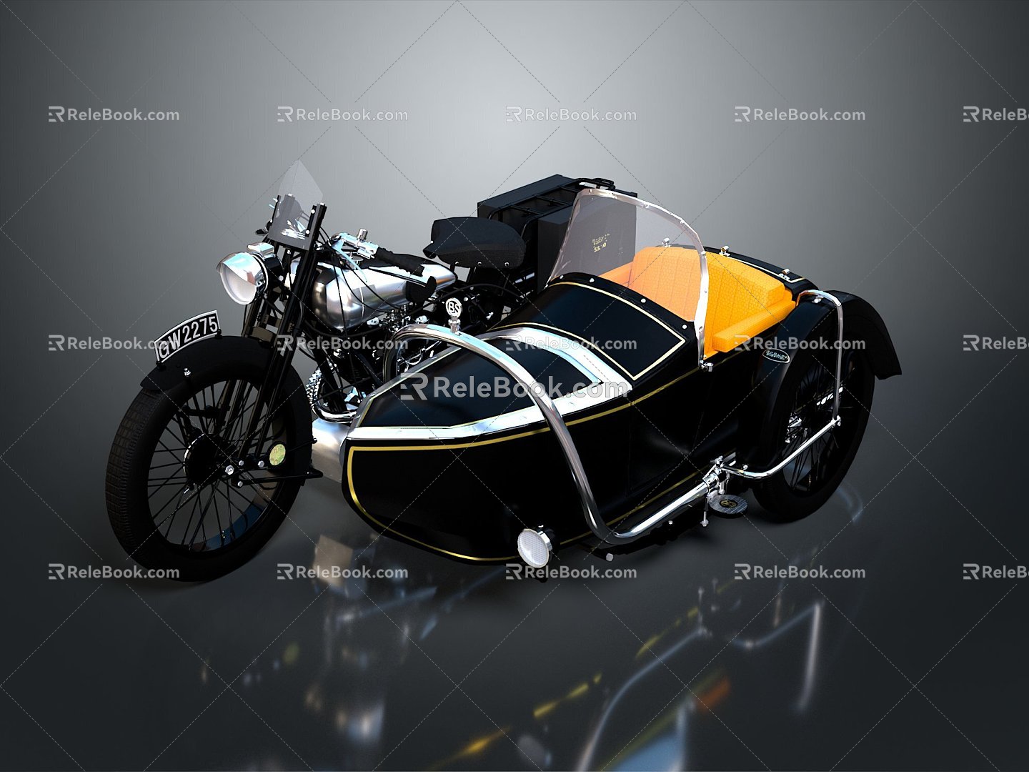 Industrial Style Motorcycle Postman Motorcycle Three-wheeled Motorcycle Classic Motorcycle Retro Motorcycle Classic Motorcycle 3d model