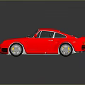 Red Vintage Sports Car Model With Shiny Exterior And Reflective Surface