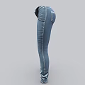 Slim Fit Blue Denim Jeans With High Waist And Front Pockets Design