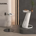 Modern side-to-side round side-to-side glass side-to-side 3d model