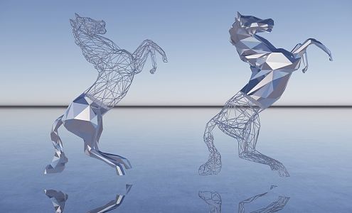 Modern City Sculpture Hollow Horse 3d model