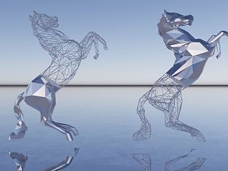 Modern City Sculpture Hollow Horse 3d model