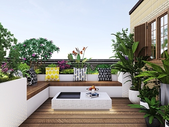 Roof Garden Villa Garden 3d model