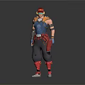 Stylish Character With Red Cap Goggles Blue Vest Red Gloves And Gray Pants