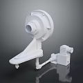 White Industrial Mechanical Equipment Component With Round Main Body Bracket And Motor