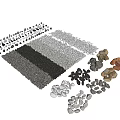 Modern pebble landscape stone combination 3d model