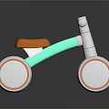 Modern Kids Tricycle with White Body Green Handlebar Orange Seat and White Wheels