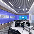 modern command hall command hall office 3d model