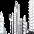 Modern Office Building with Glass Facade and Metal Structure in Urban Skyline