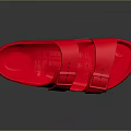 Red Casual Slippers With Double Straps And Thick Sole For Home Use