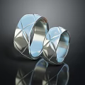 Polished Silver Fashion Rings With Modern Geometric Design And Metallic Shine Finish