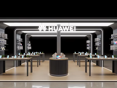 Modern store mobile phone showroom 3d model