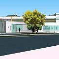 Modern Waterfront Hotel Building Featuring Circular Design Multi Storey Structure And Green Landscaping