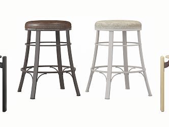 Modern Bar Stool Round Stool 3d model