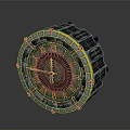 Detailed Industrial Circular Mechanical Component With Yellow Border And Inner Gears