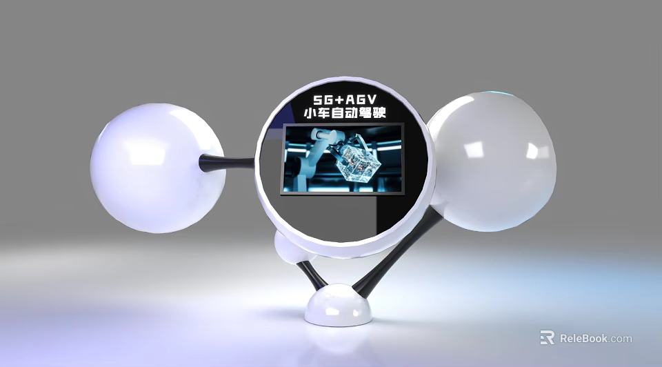 Advanced Smart Computer Display Featuring 5G 6EV Small Car Automatic Obstacle Avoidance System 3d model 