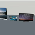 LG Computer Monitors Featuring Curved and Flat Screen Displays in Modern Design 3d model