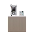 Smart Machine With Digital Control Panel Stainless Steel Body And Wooden Cabinet Base