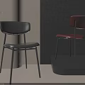 Stylish Designer Leisure Chairs Gray Pink Leather With Metal Legs Gray Wall Light Floor