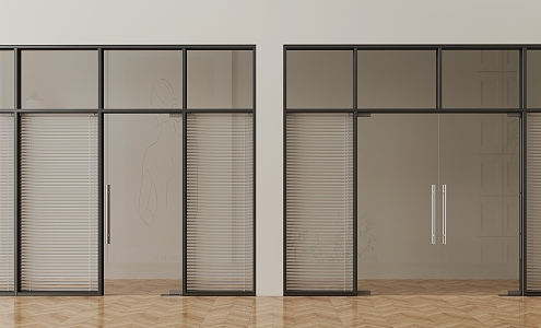 glass door office glass partition 3d model