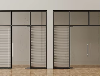 glass door office glass partition 3d model