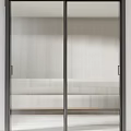 Modern Sliding Doors With Grid And Ribbed Glass For Home Interior Space Partition