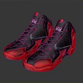 Modern Red And Black Shiny Sneakers With Reflective Upper For Daily Wear