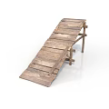 Industrial Equipment Heavy Duty Wooden Ramp With Sturdy Planks And Supportive Frame