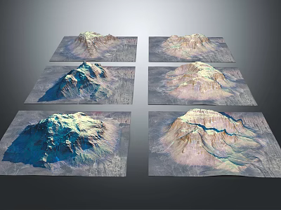 Artistic Garden Landscape Design Featuring Mountain Terrain 3D Models And Topographical Features 3d model