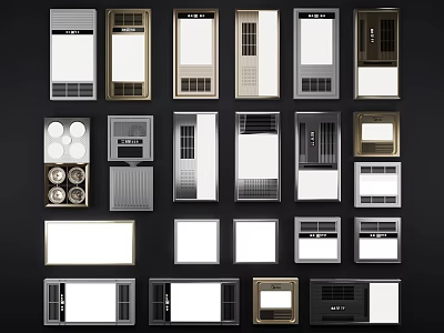 Modern Window Design Variations With Different Frames And Glass Panels 3d model