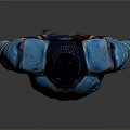 Blue And Yellow Sci Fi Upper Body Armor With Detailed Futuristic Design