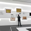 Hi Tech Exhibition Hall With Modern Booth Interactive Screens And Digital Information Displays