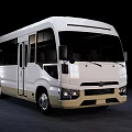 Modern White Passenger Bus With Sleek Exterior Design And Large Windows 3d model