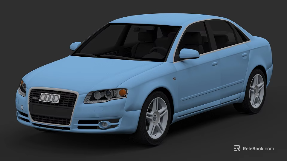 Light Blue Audi Sedan With Sleek Front Design And Alloy Wheels 3d model 