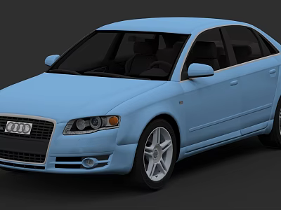 Light Blue Audi Sedan With Sleek Front Design And Alloy Wheels 3d model